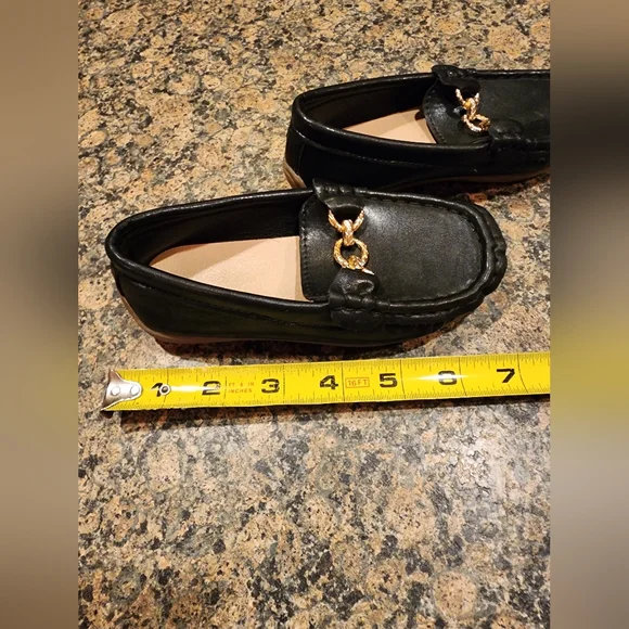 Toddler Black Leather Loafers, Size 27 - Picture 9 of 9